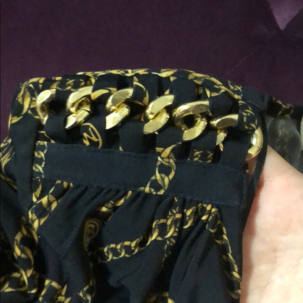 Michael Michael Kors gold chain print blue dress - Picture 5 of 5